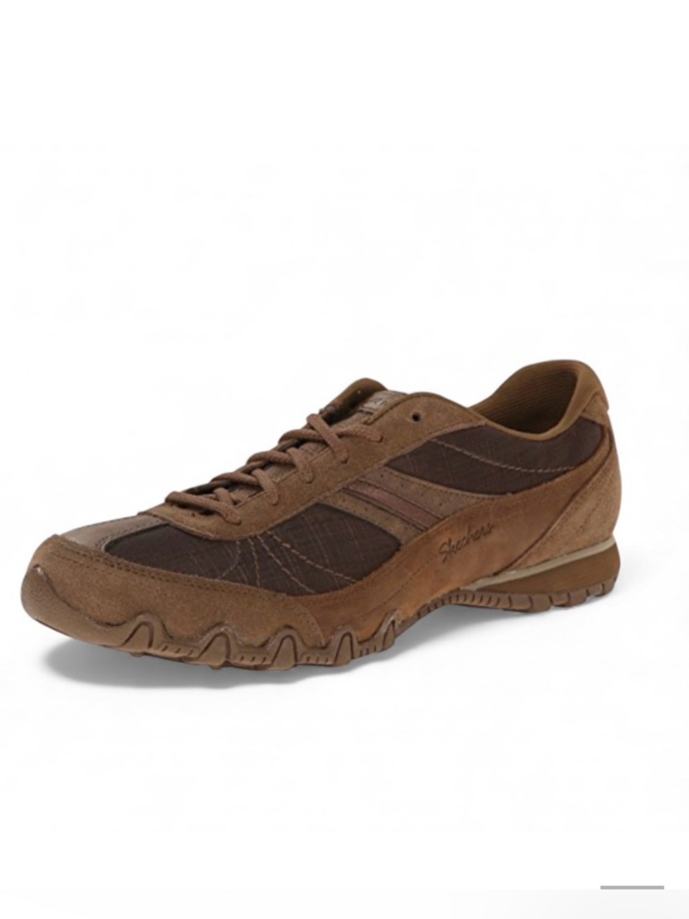Skechers Relaxed Fit Bikers Sneaker in Brown Leather Women's Size 7 LIKE NEW